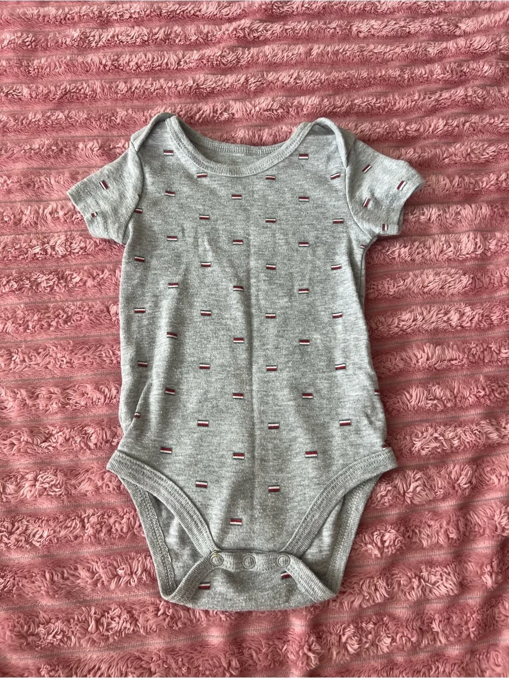 Tommy Hilfiger Short-Sleeve One-Piece Bodysuit Set - Red, White, Gray, Navy